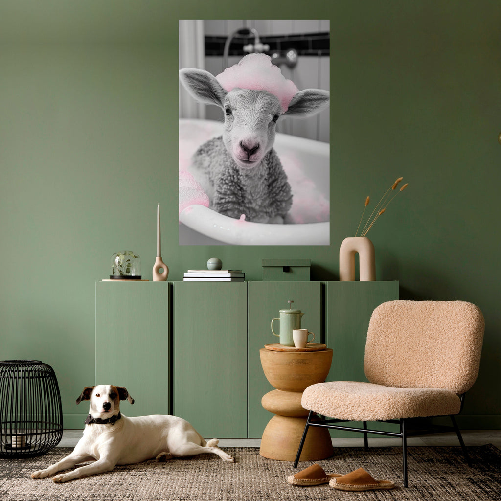 PINK CLOUD BATH TIME Poster Vertical Autocolante