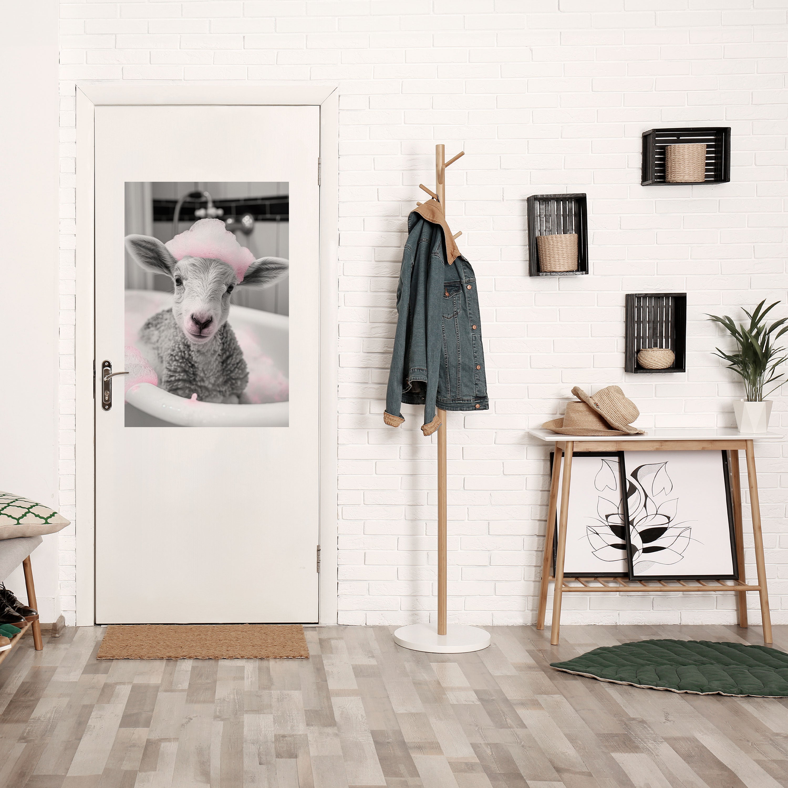 PINK CLOUD BATH TIME Poster Vertical Autocolante