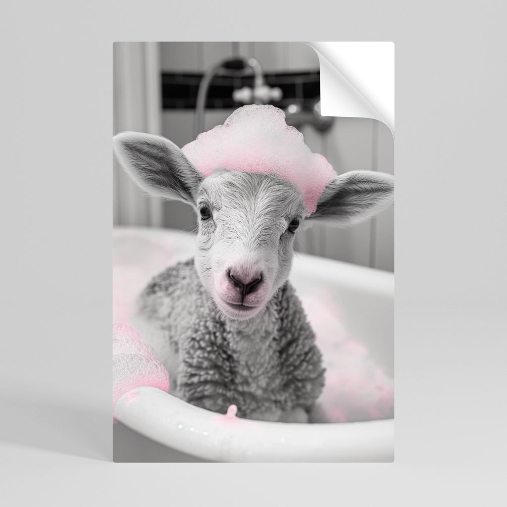 PINK CLOUD BATH TIME Poster Vertical Autocolante