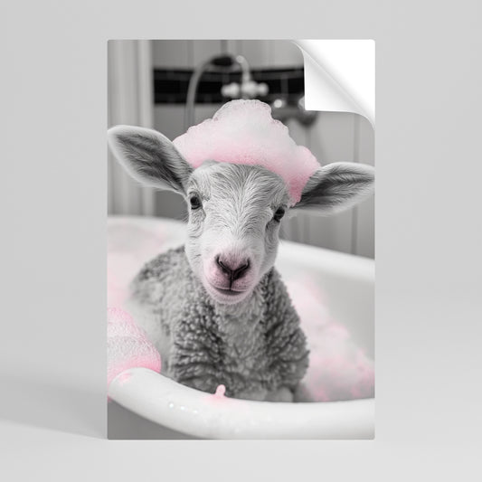 PINK CLOUD BATH TIME Póster Autocolante Vertical