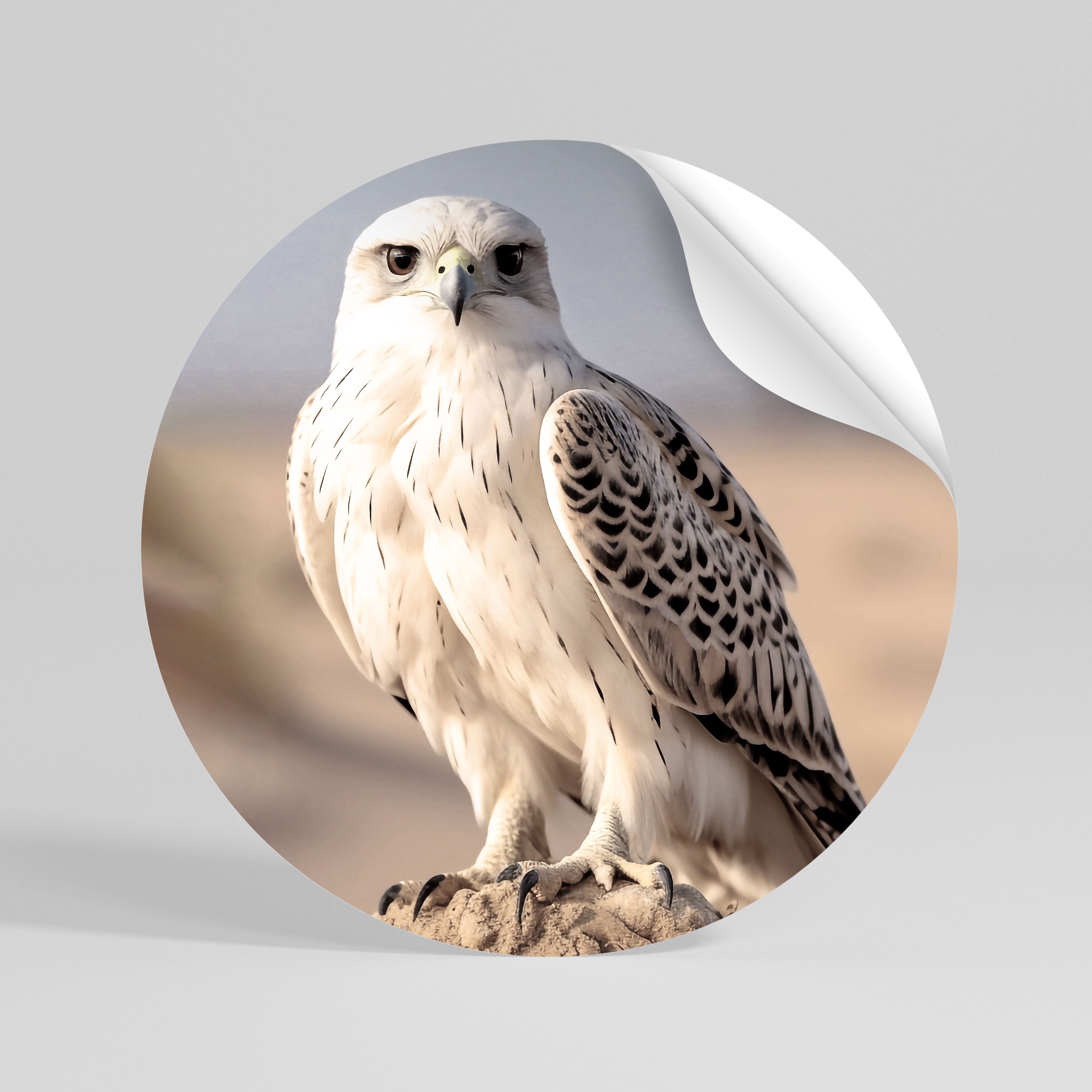 SILENT WINGS OF POWER Autocolante Redondo Removível