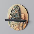 GORILLA GROOVE Prateleira Oval Decorativa em Acabamento Preto