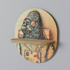 GORILLA GROOVE Prateleira Oval Decorativa em Efeito Carvalho