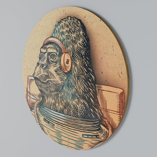GORILLA GROOVE Arte de Parede Redonda