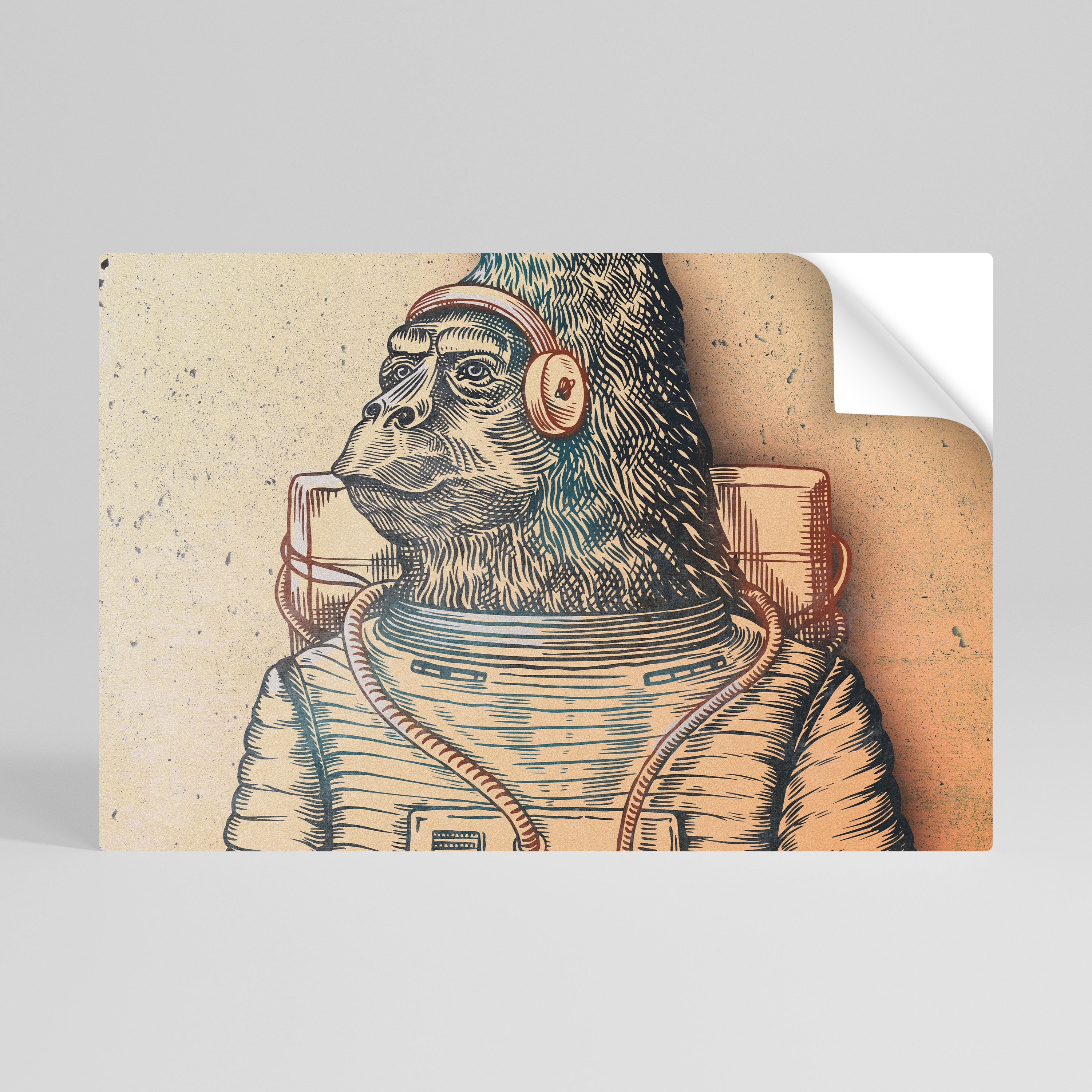GORILLA GROOVE Póster Autocolante Horizontal