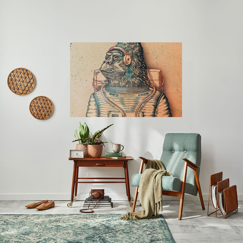 GORILLA GROOVE Peel and Stick Horizontal Poster