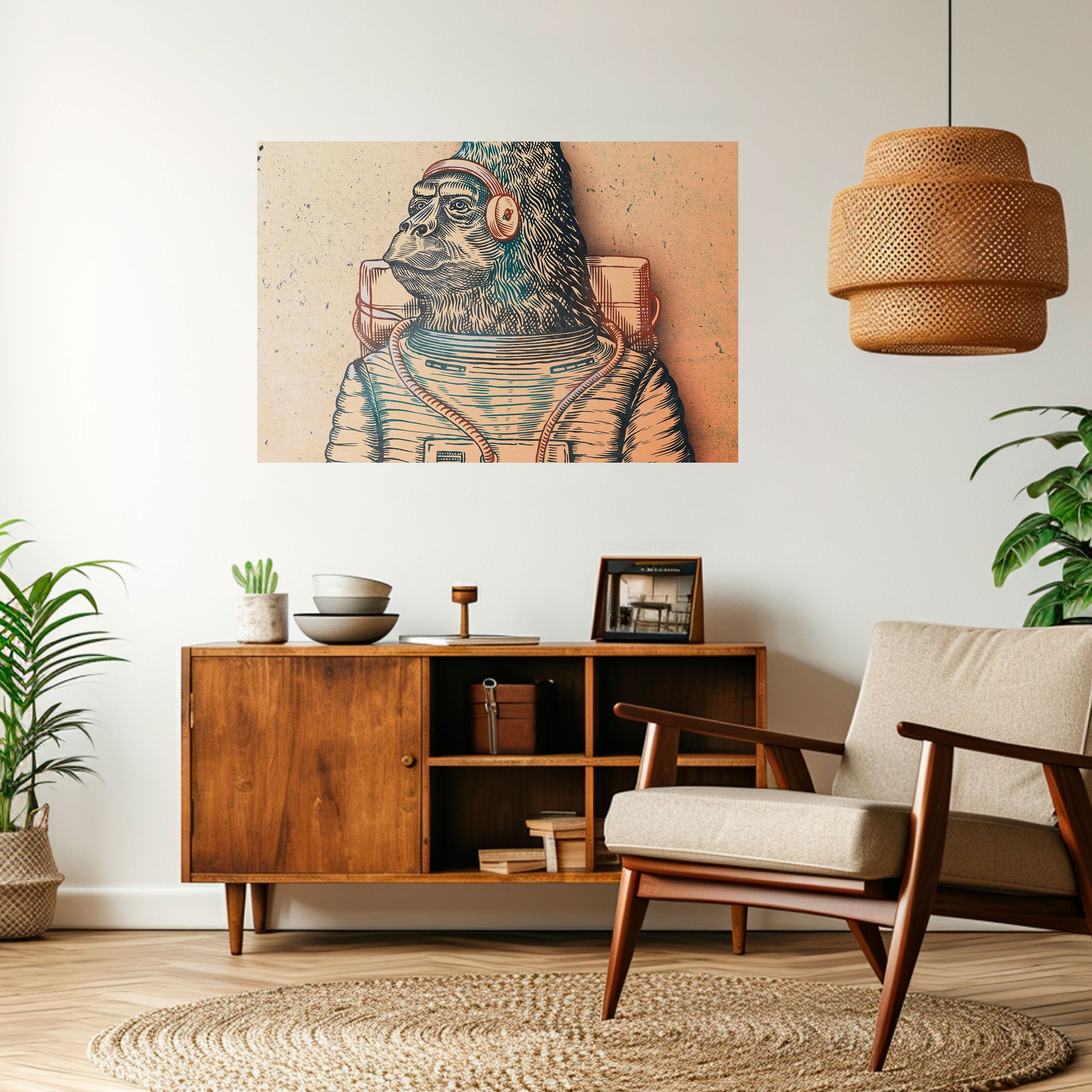 GORILLA GROOVE Peel and Stick Horizontal Poster