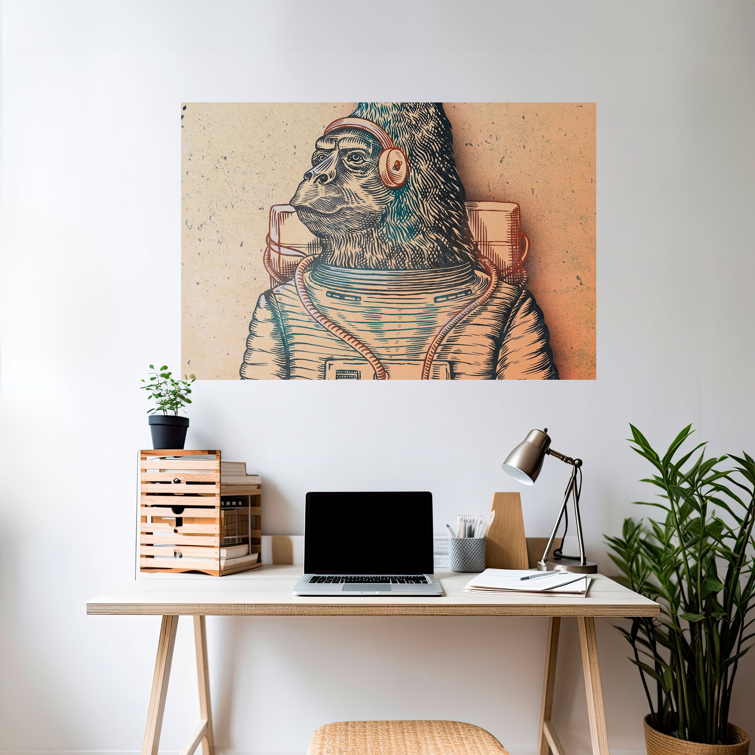 GORILLA GROOVE Peel and Stick Horizontal Poster