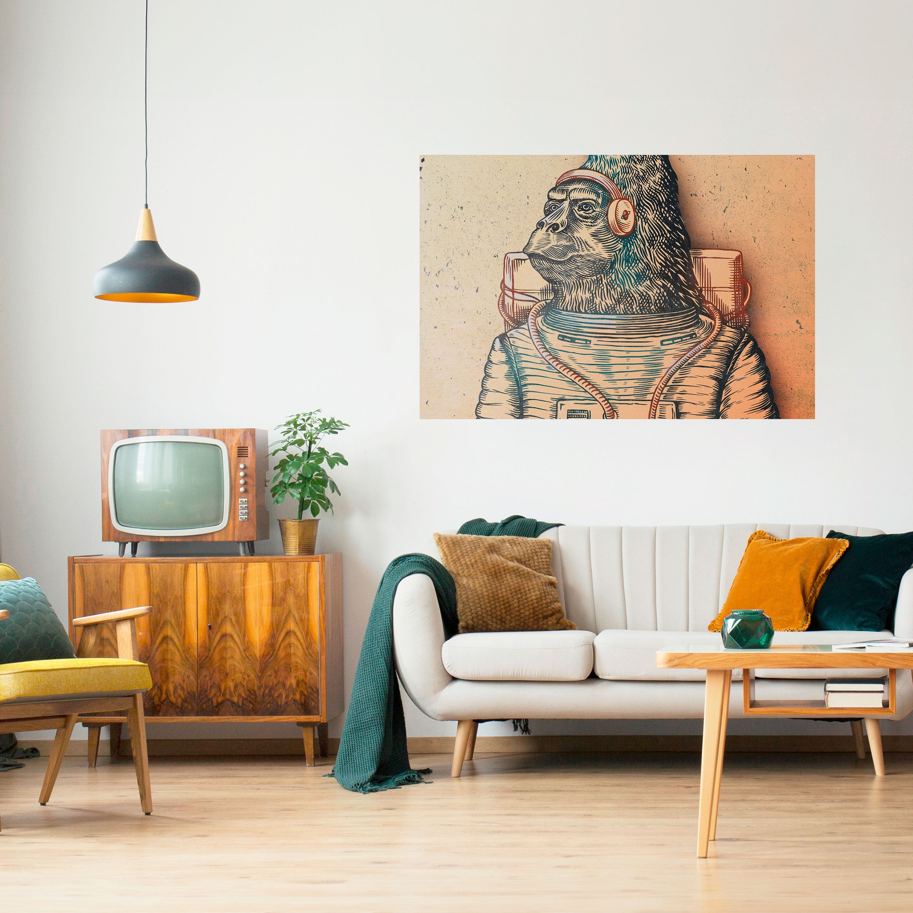 GORILLA GROOVE Peel and Stick Horizontal Poster