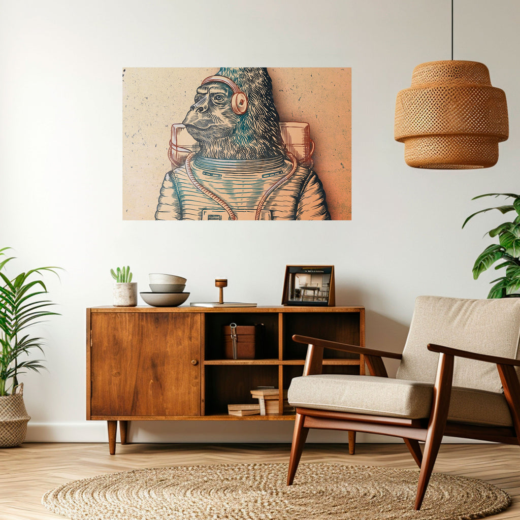 GORILLA GROOVE Peel and Stick Horizontal Poster