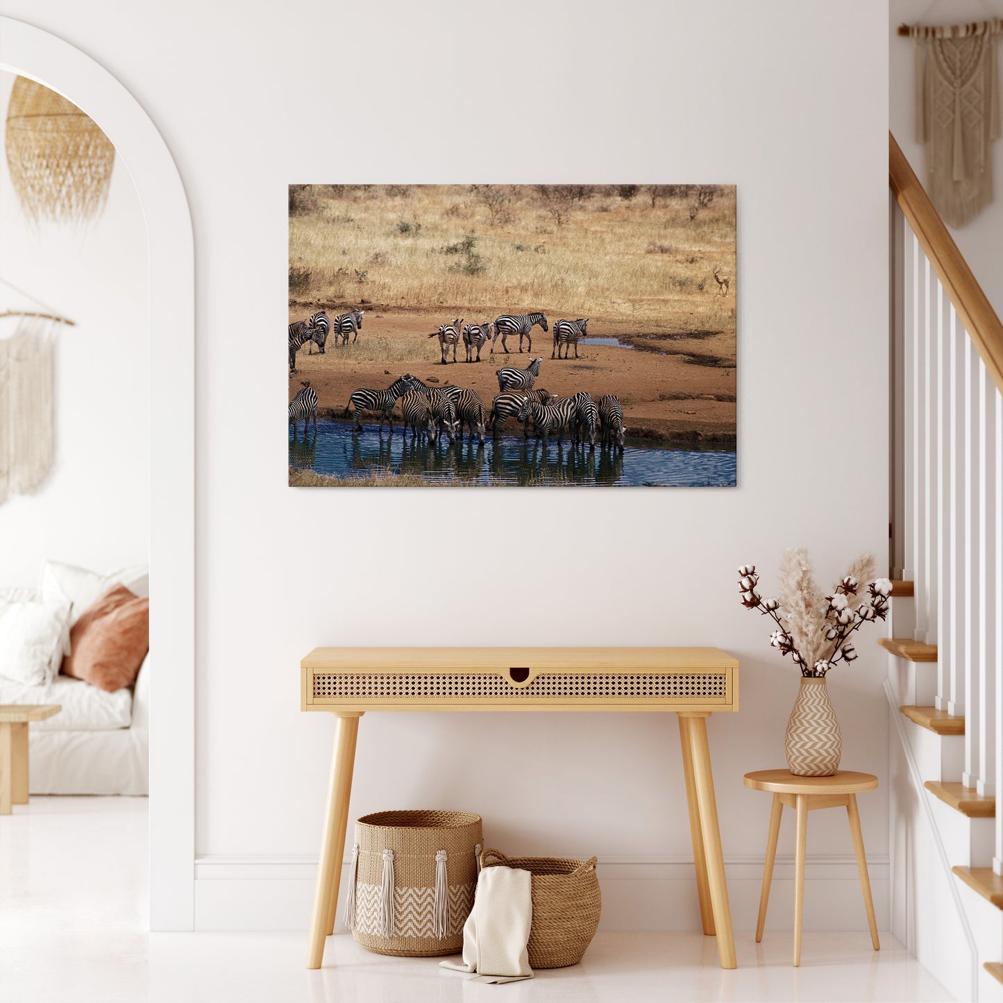THE ZEBRA HARMONY Horizontal Canvas Print