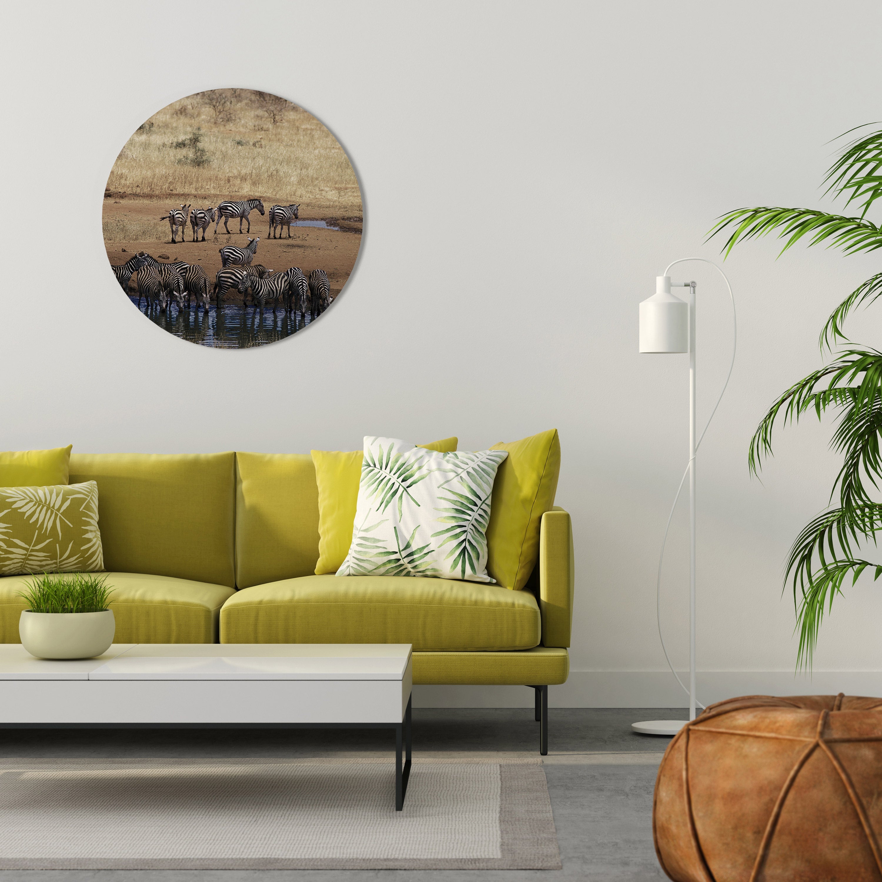 THE ZEBRA HARMONY Round Wall Art