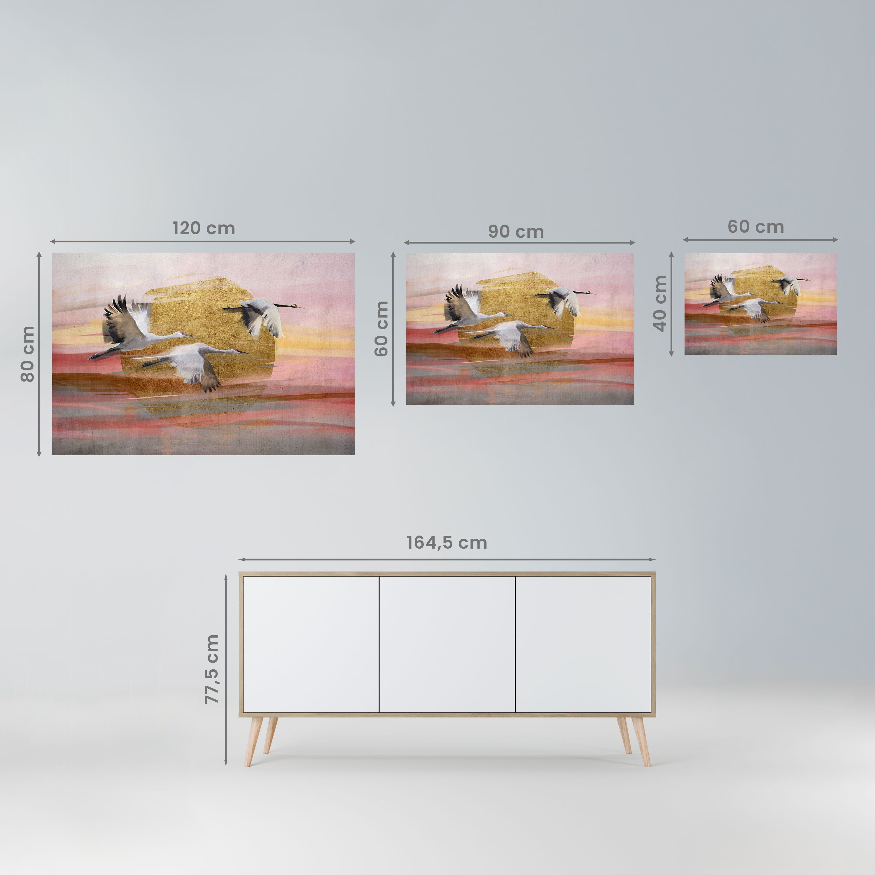ELEGANT FLIGHT SYMPHONY Peel and Stick Horizontal Poster