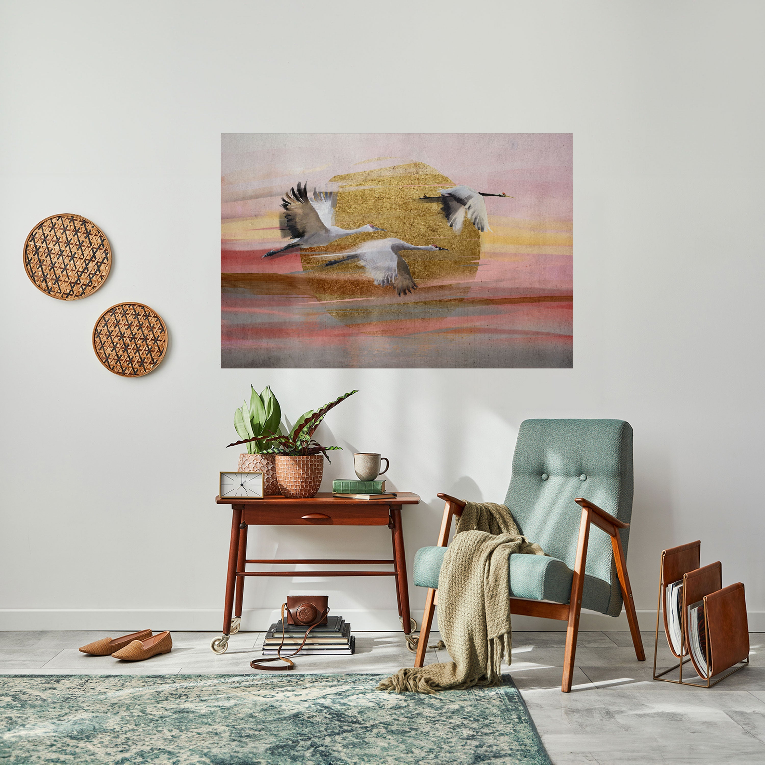 ELEGANT FLIGHT SYMPHONY Peel and Stick Horizontal Poster