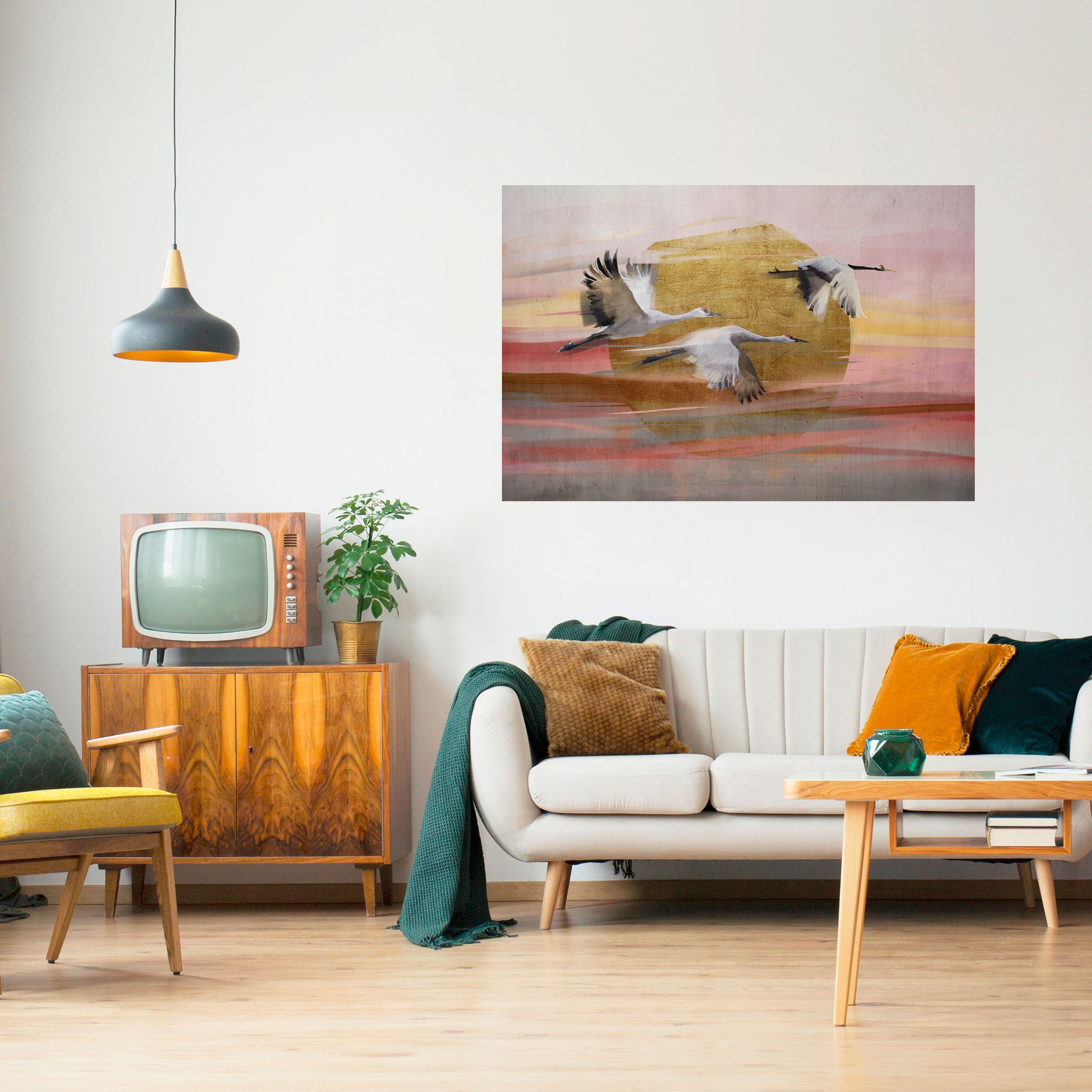 ELEGANT FLIGHT SYMPHONY Peel and Stick Horizontal Poster