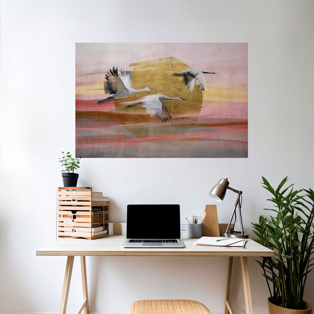 ELEGANT FLIGHT SYMPHONY Poster Horizontal Autocolante