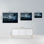 LION'S HARMONY IN BLUE Poster Horizontal Autocolante