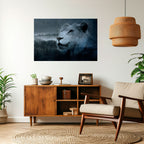 LION'S HARMONY IN BLUE Poster Horizontal Autocolante