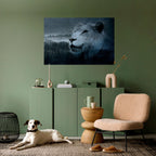 LION'S HARMONY IN BLUE Poster Horizontal Autocolante