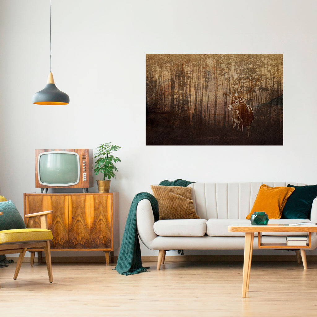 WHISPERING WOODS MYSTIQUE Peel and Stick Horizontal Poster