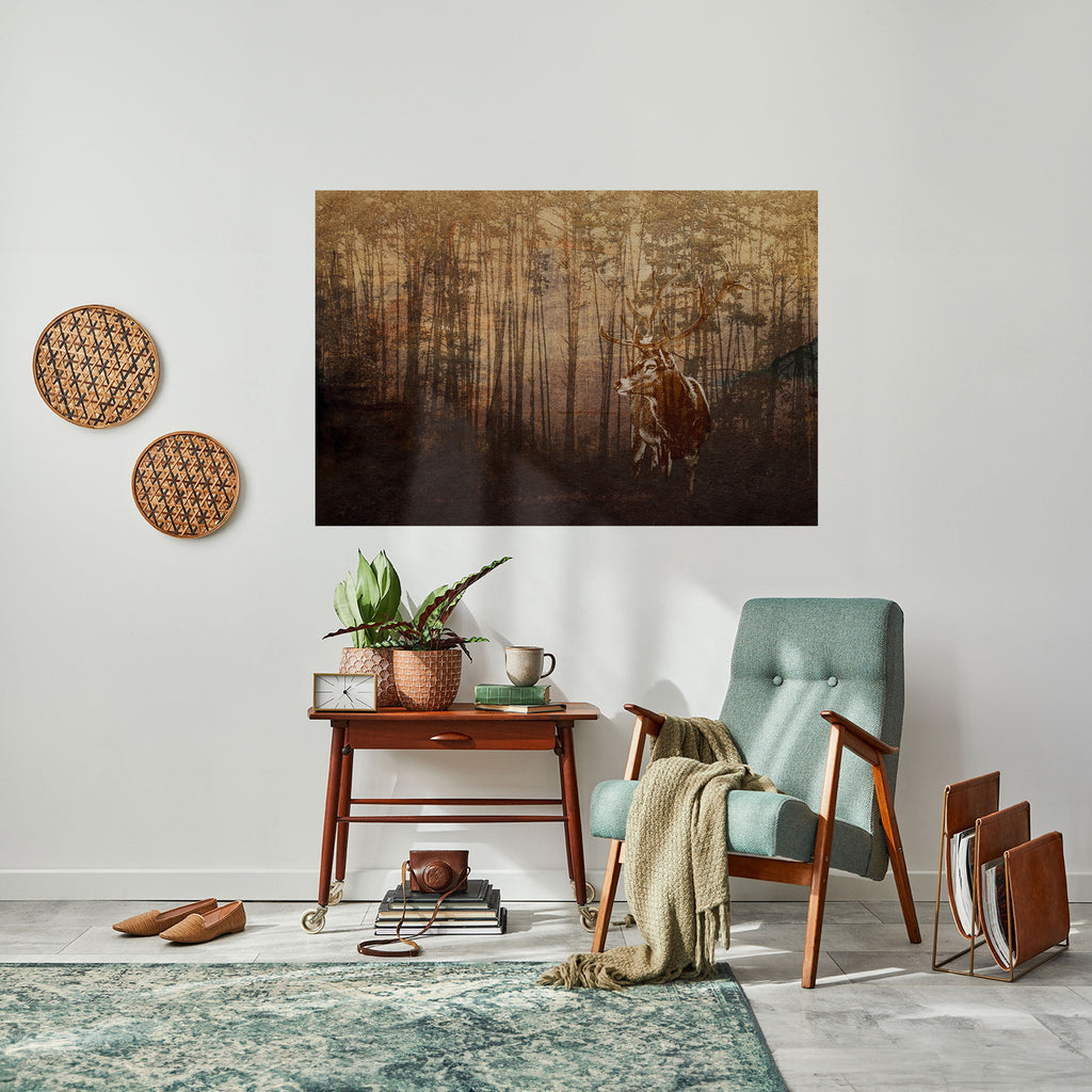 WHISPERING WOODS MYSTIQUE Peel and Stick Horizontal Poster