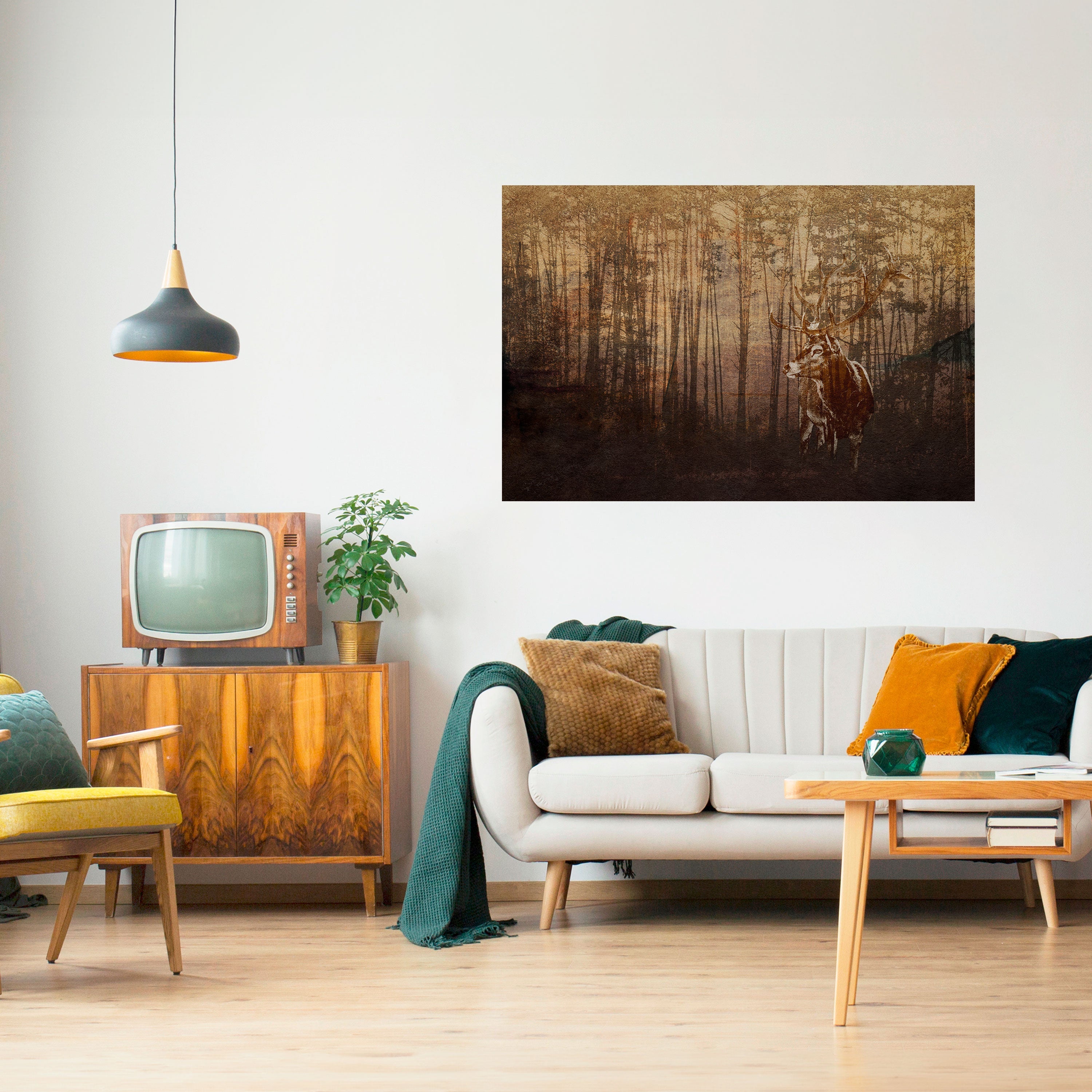 WHISPERING WOODS MYSTIQUE Peel and Stick Horizontal Poster