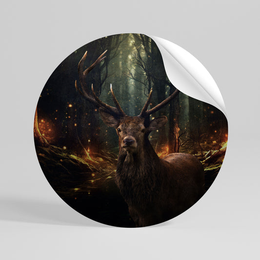 ENCHANTED FOREST GUARDIAN Autocolante Redondo Removível