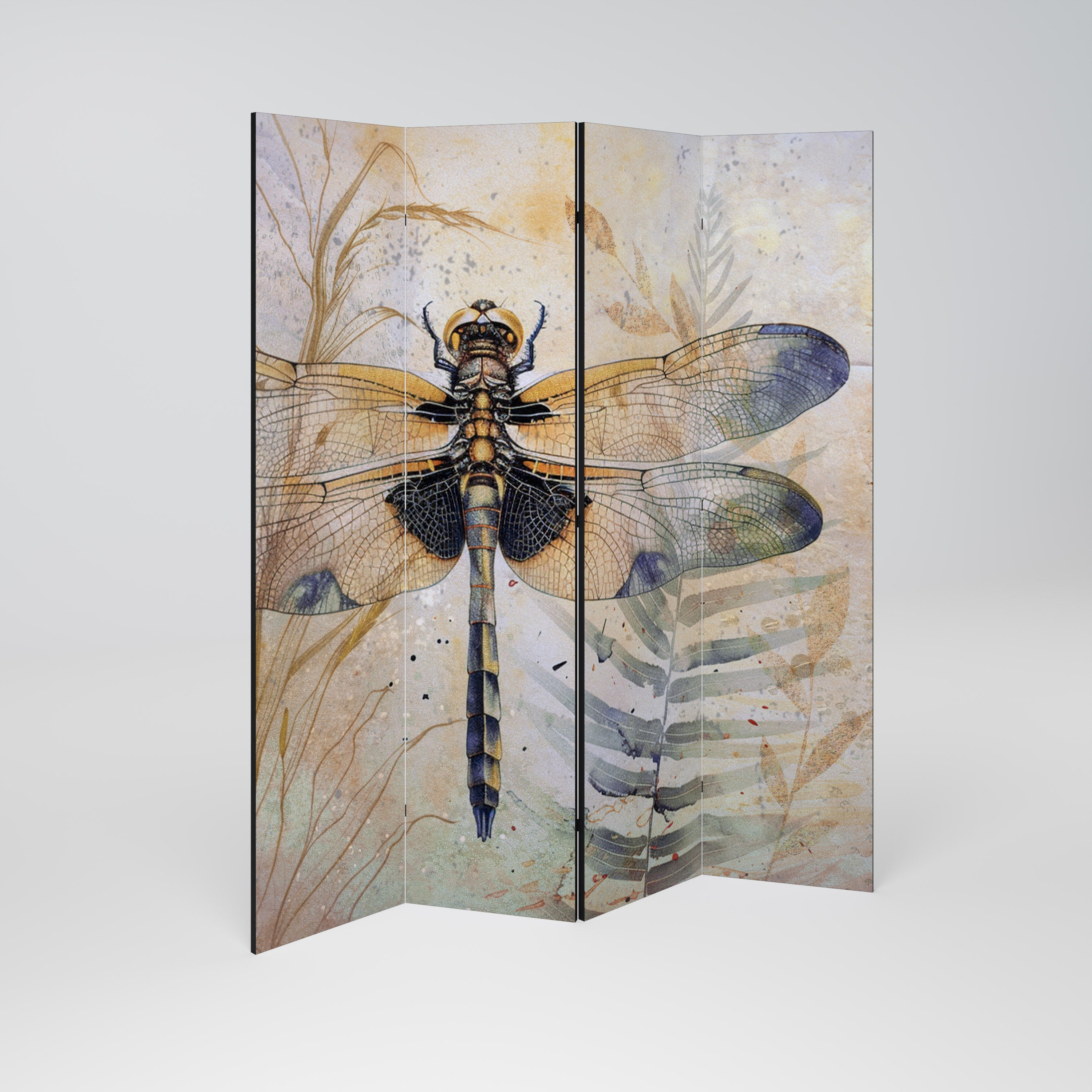 HER HIGHNESS DRAGONFLY Biombo Decorativo de 4 Painéis