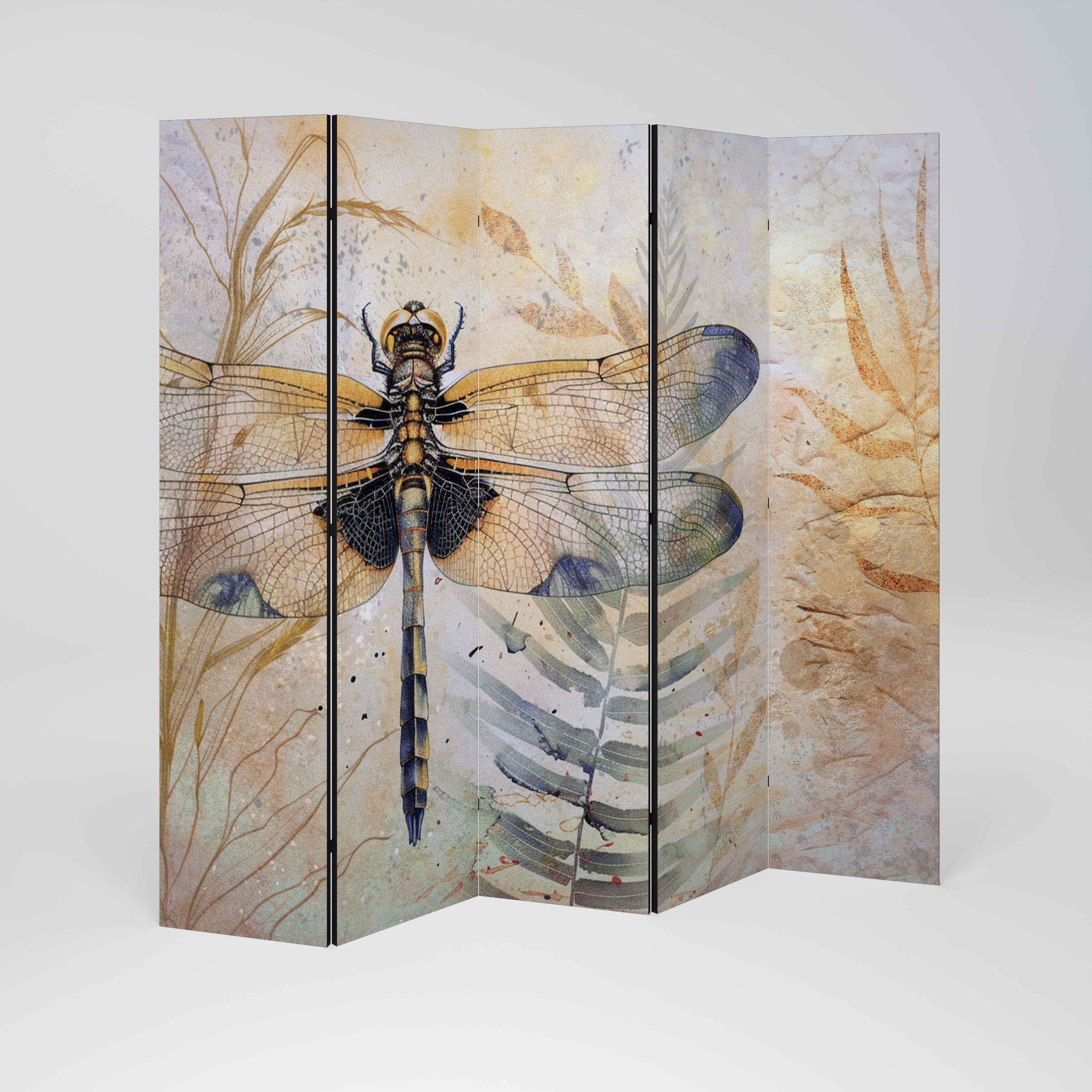 HER HIGHNESS DRAGONFLY Biombo Decorativo de 5 Painéis