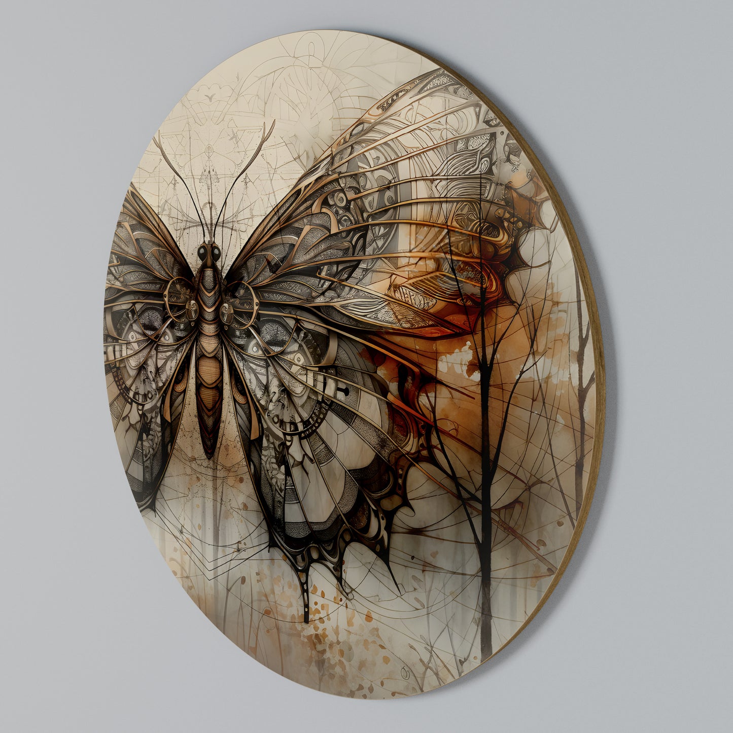 MECHANICAL BEAUTY UNVEILED Arte de Parede Redonda