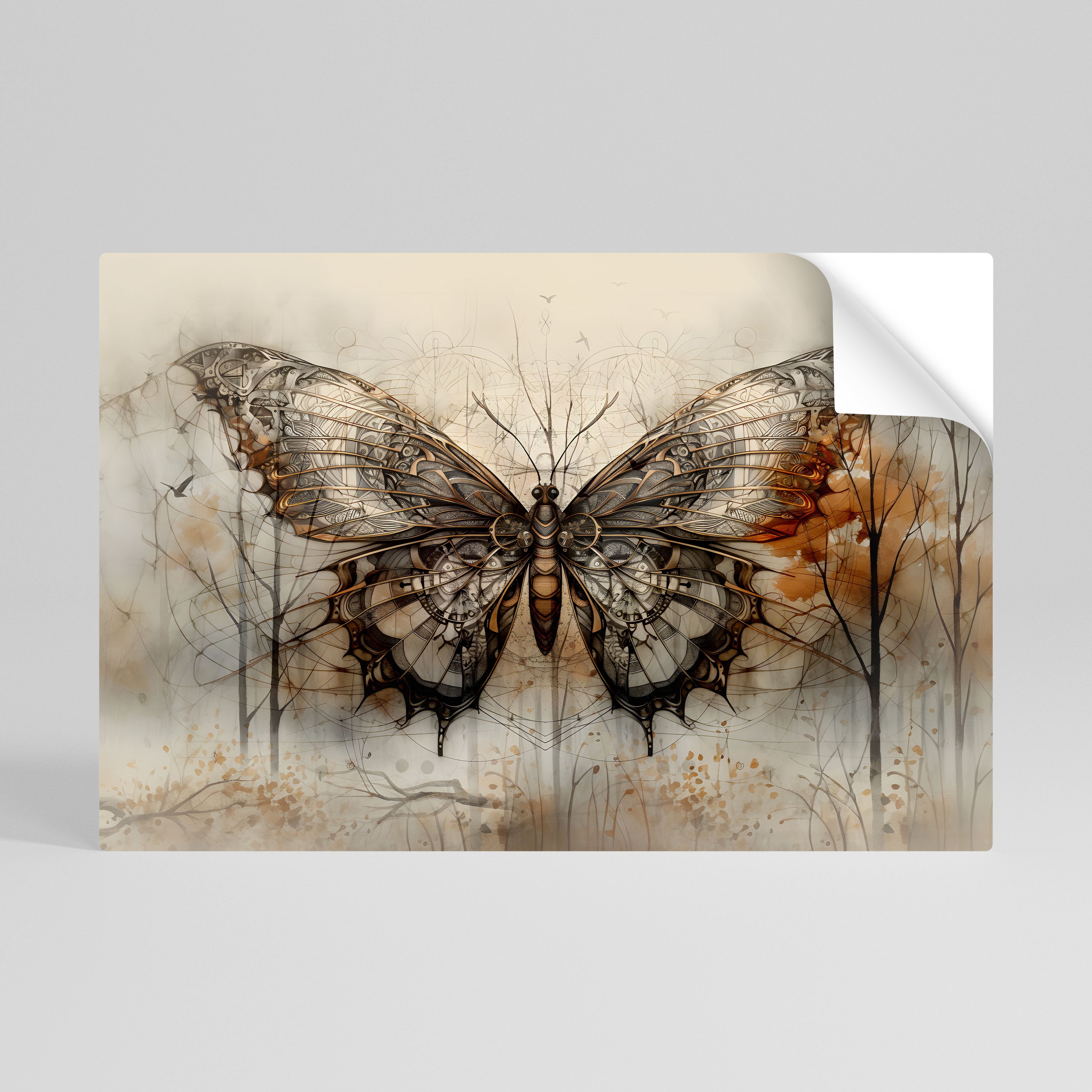 MECHANICAL BEAUTY UNVEILED Póster Autocolante Horizontal