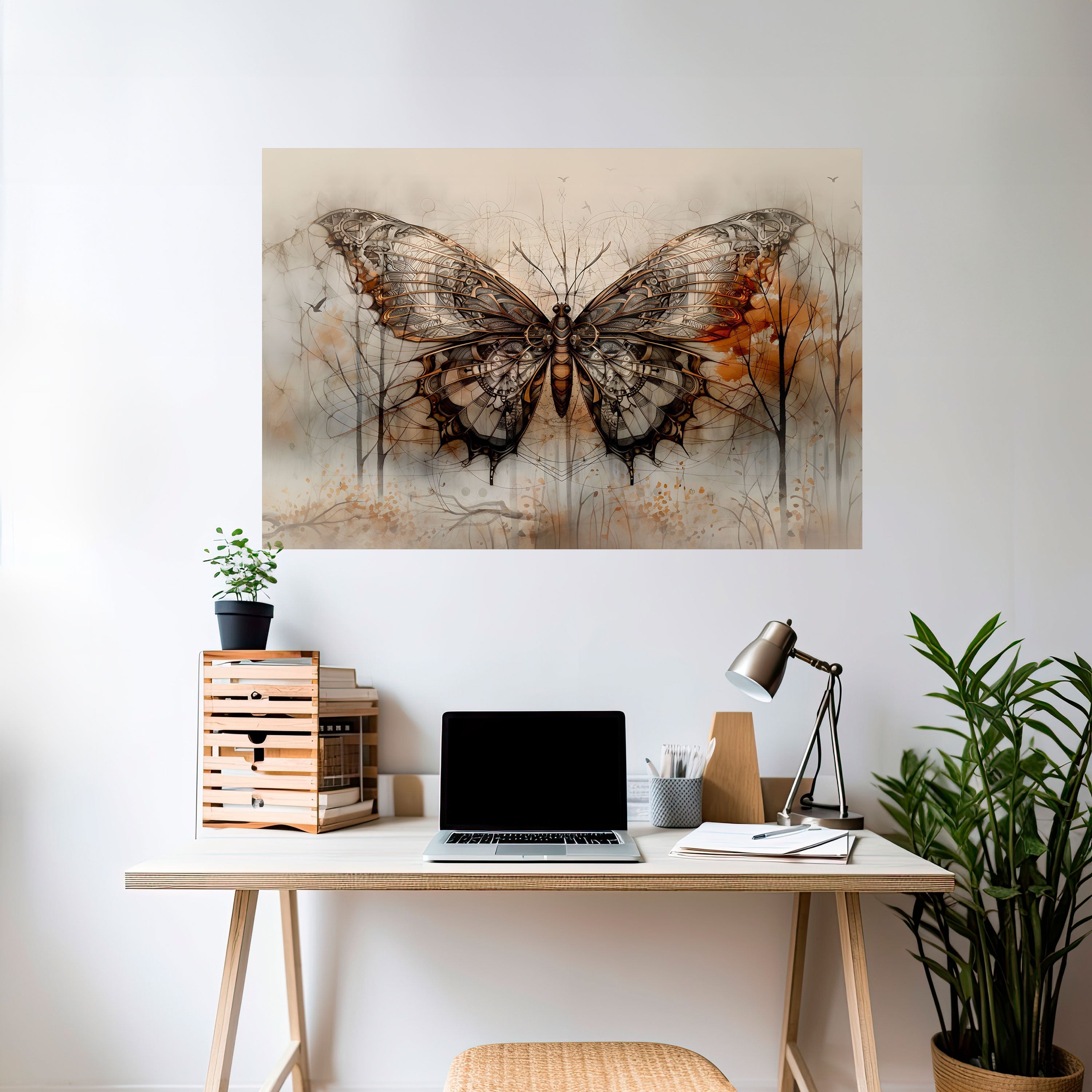 MECHANICAL BEAUTY UNVEILED Poster Horizontal Autocolante