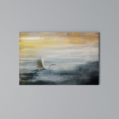 HERON IN FLY Horizontal Canvas Print