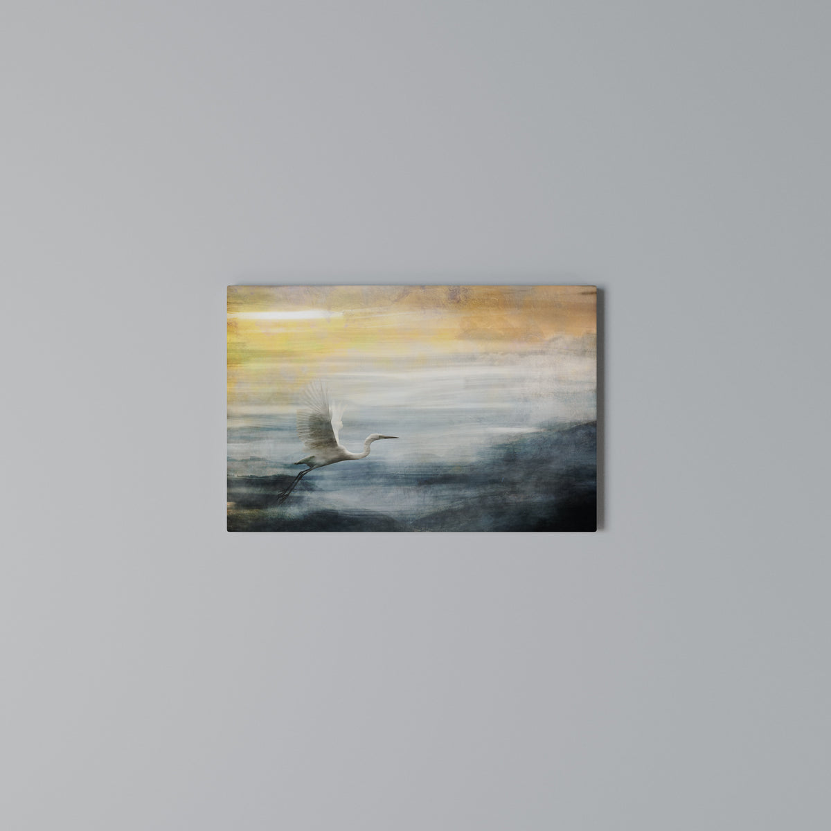 HERON IN FLY Horizontal Canvas Print