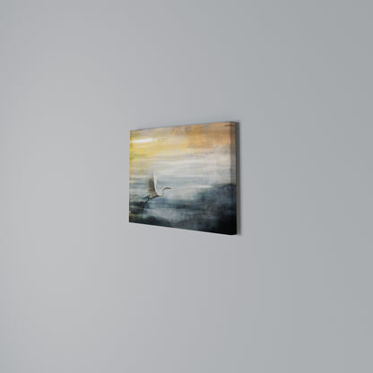 HERON IN FLY Horizontal Canvas Print