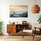 HERON IN FLY Peel and Stick Horizontal Poster