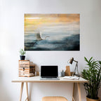 HERON IN FLY Peel and Stick Horizontal Poster