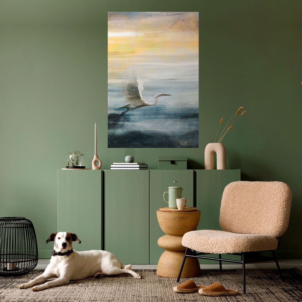 HERON IN FLY Poster Vertical Autocolante