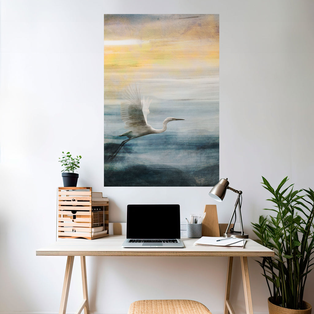 HERON IN FLY Poster Vertical Autocolante