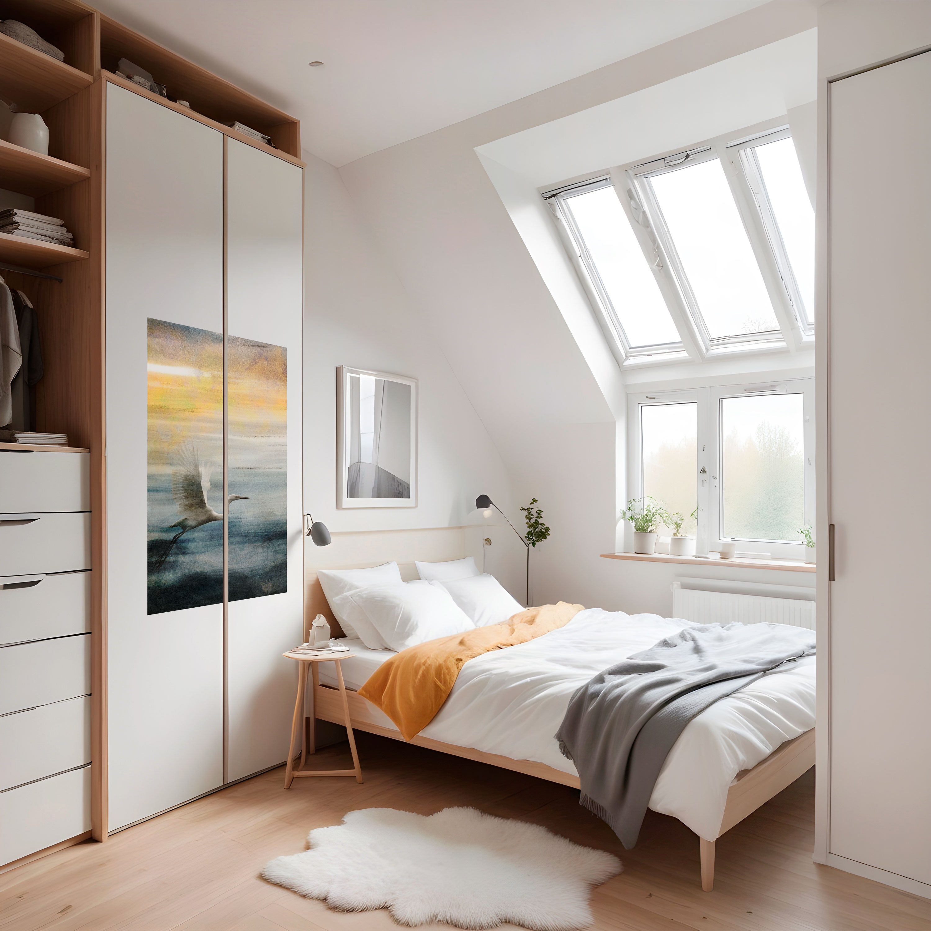 HERON IN FLY Poster Vertical Autocolante