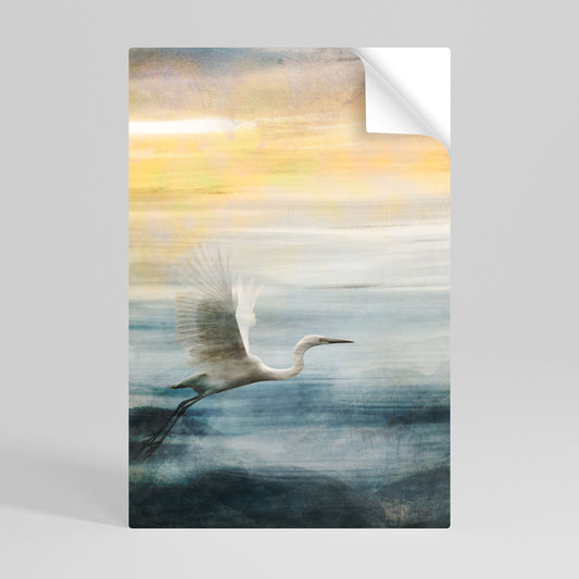 HERON IN FLY Póster Autocolante Vertical