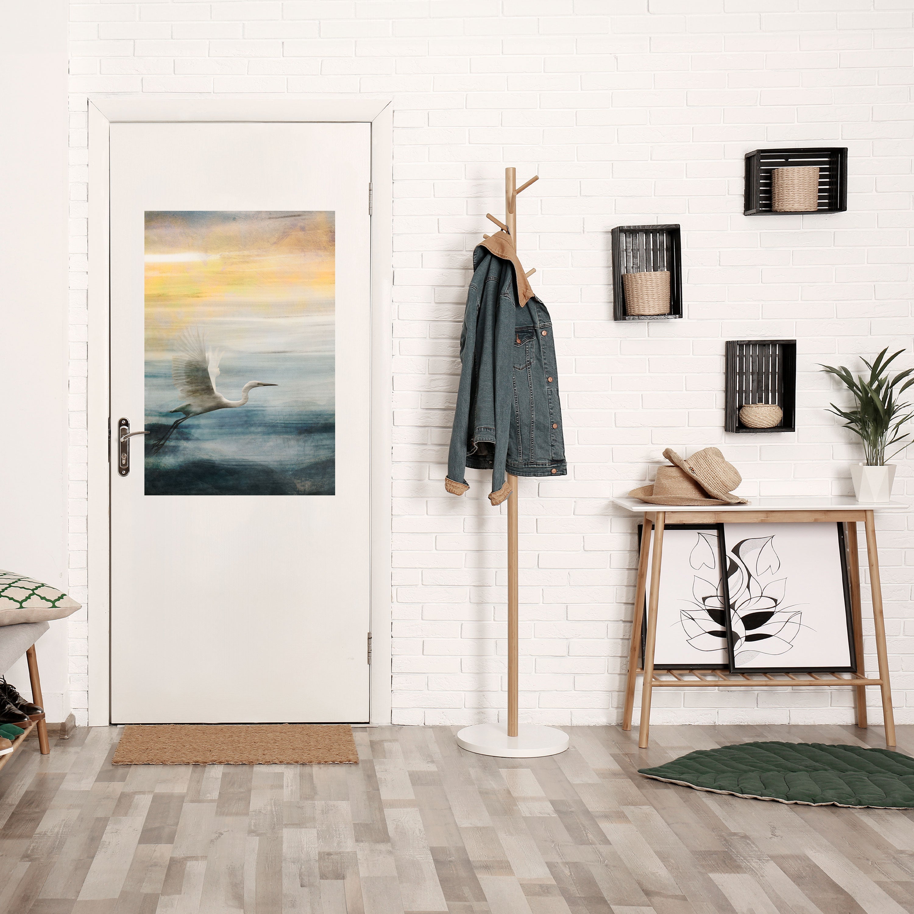 HERON IN FLY Poster Vertical Autocolante