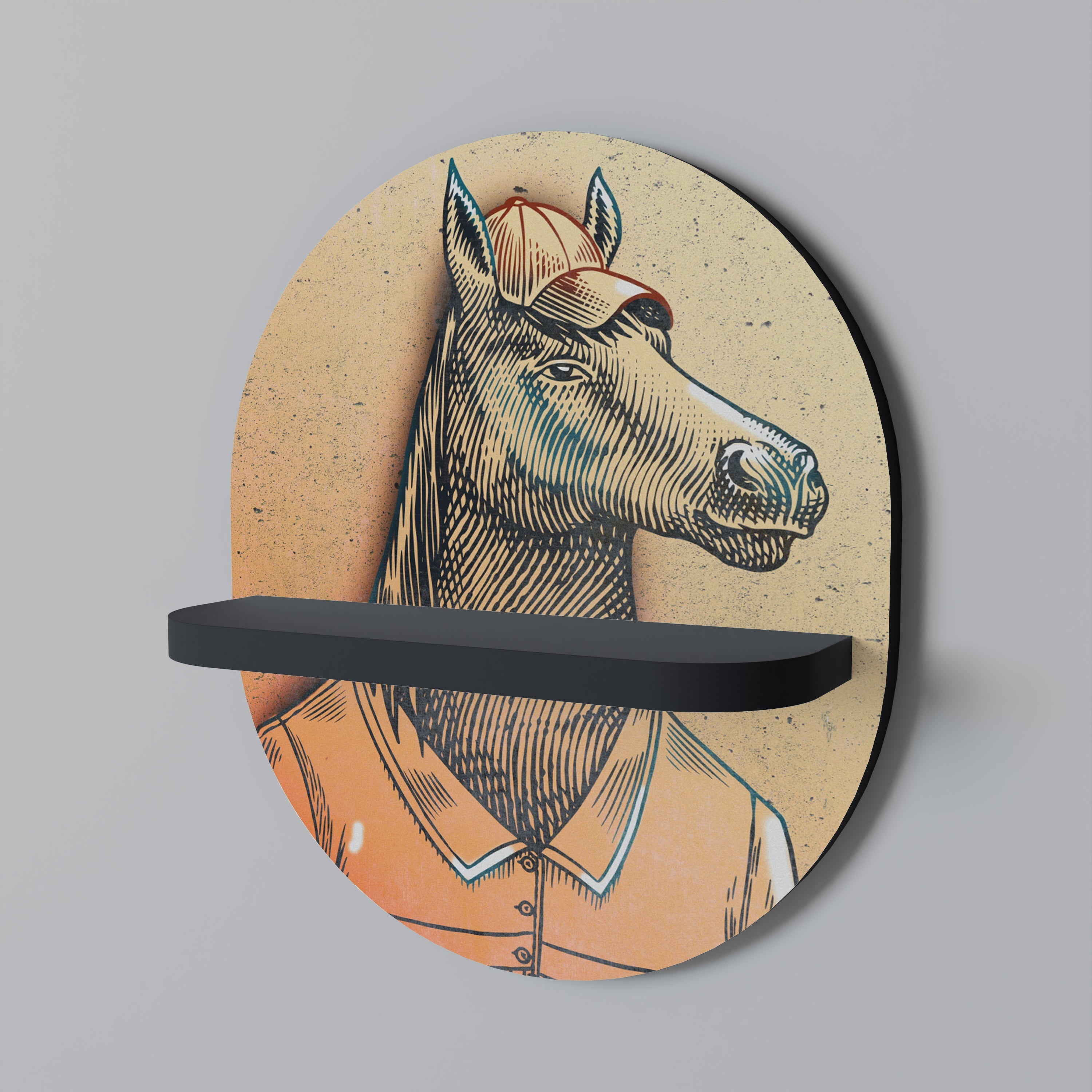 EQUINE SWAGGER Prateleira Oval Decorativa em Acabamento Preto