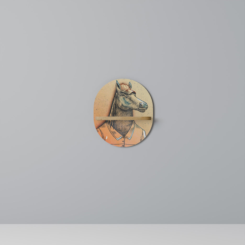 EQUINE SWAGGER Prateleira Oval Decorativa em Efeito Carvalho