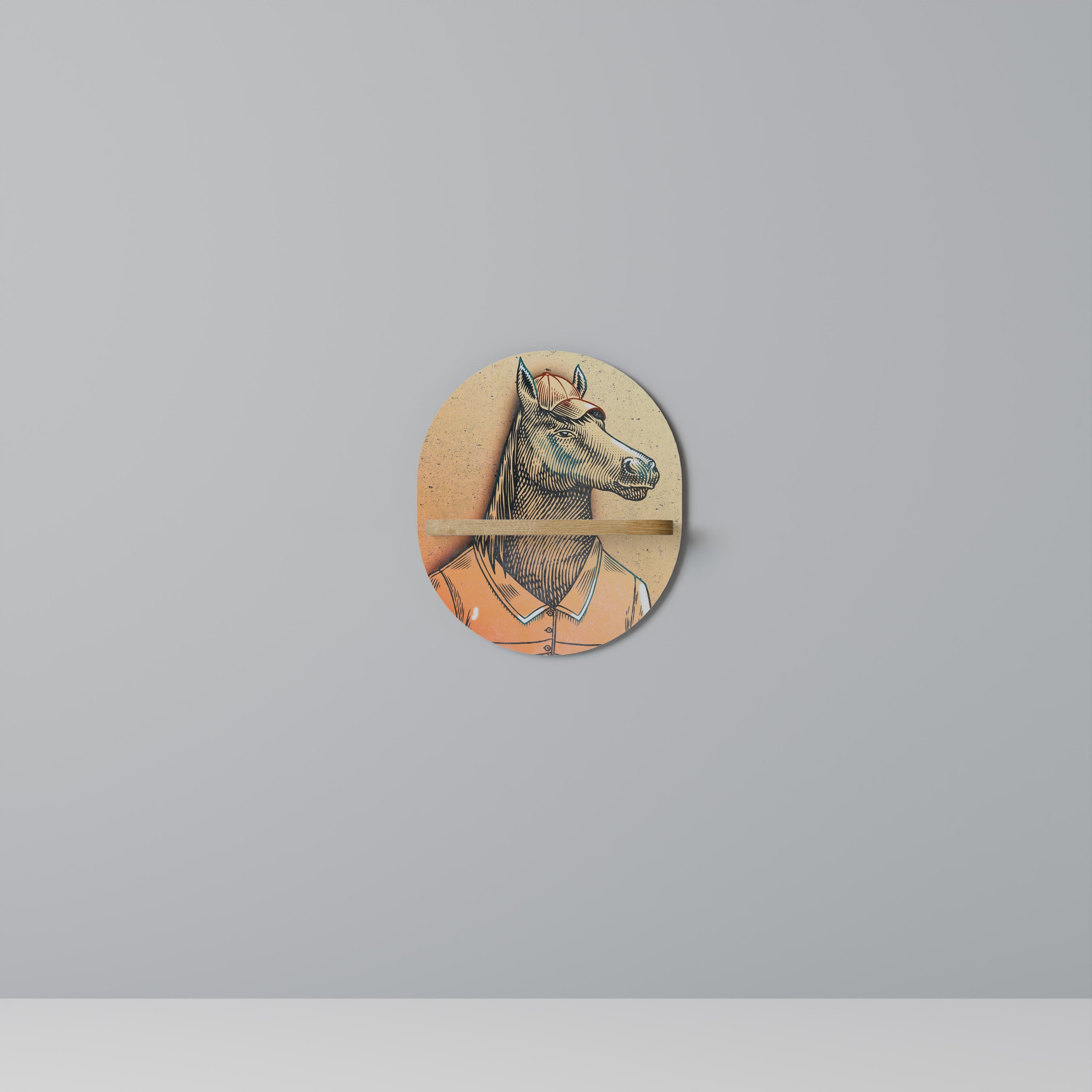 EQUINE SWAGGER Prateleira Oval Decorativa em Efeito Carvalho