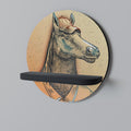 EQUINE SWAGGER Round Art Shelf In Black Finish