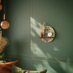 EQUINE SWAGGER Round Art Shelf In Black Finish