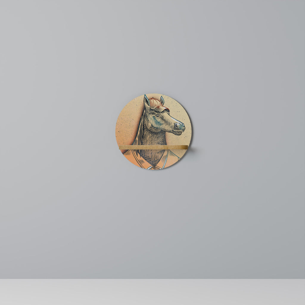 EQUINE SWAGGER Prateleira Redonda Decorativa em Efeito Carvalho