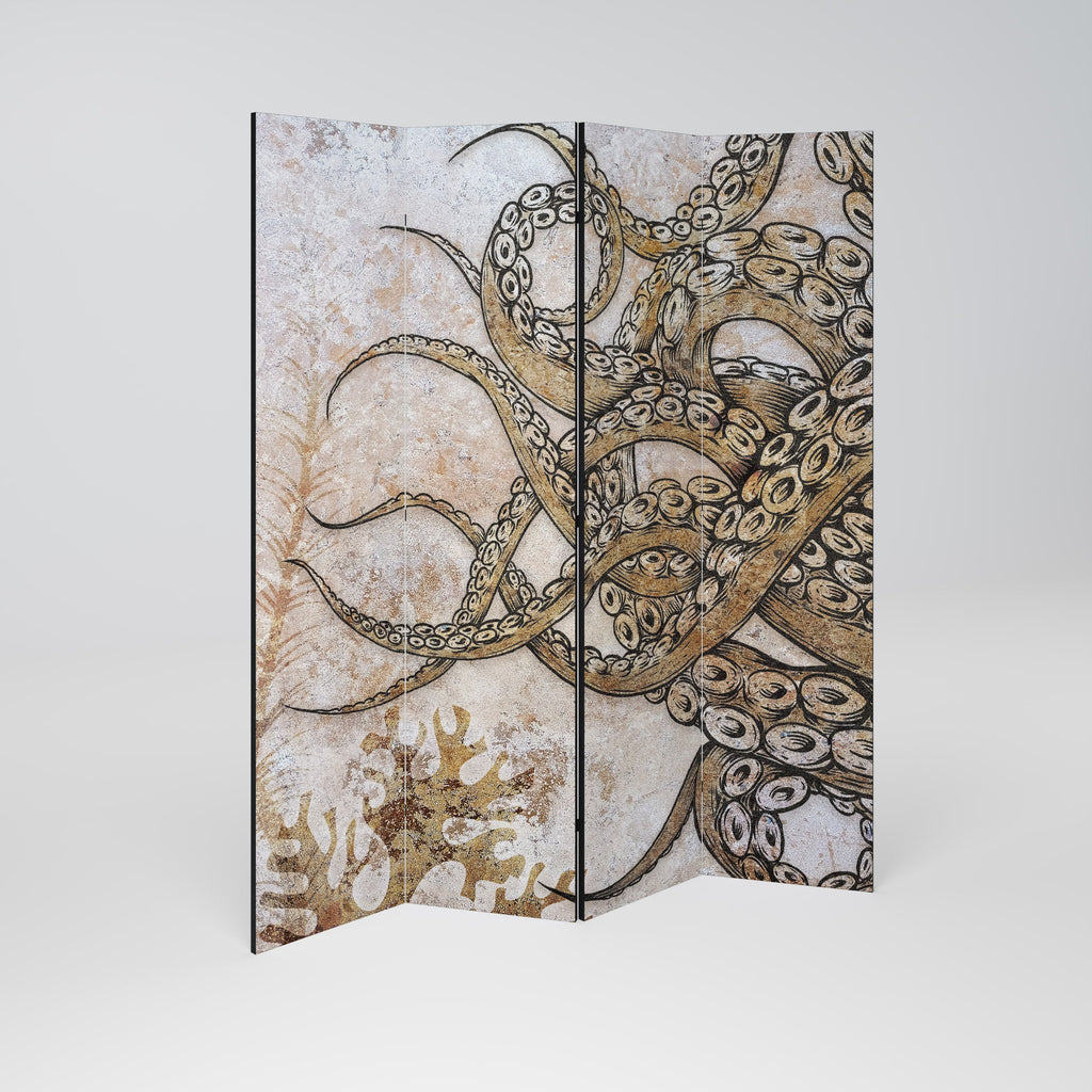ECHOES OF ATLANTIS Decorative 4-Panel Room Divider