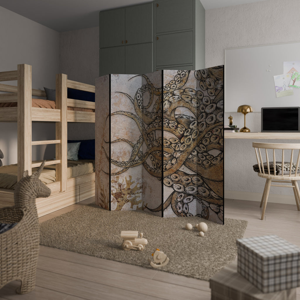 ECHOES OF ATLANTIS Decorative 5-Panel Room Divider